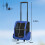 Portable Pet Carrier Backpack with Wheels, Blue 3
