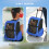 Portable Pet Carrier Backpack with Wheels, Blue 4