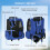 Portable Pet Carrier Backpack with Wheels, Blue 6
