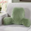 SHENGXINY Back Pillow Green Plush Lumbar Support Cushion 2