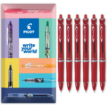 Pilot Acroball Retractable Ballpoint Pen 1.0mm Red Pack of 6