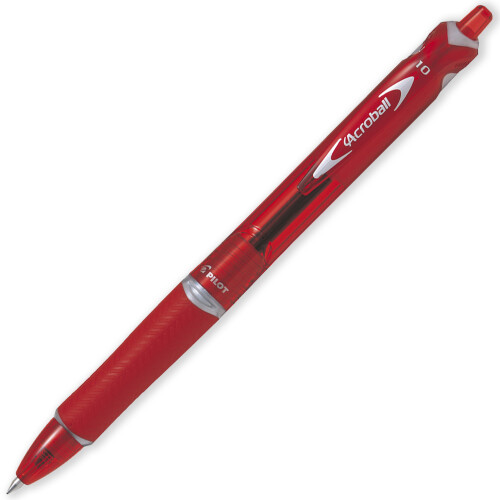 Pilot Pilot Acroball Retractable Ballpoint Pen 1.0mm Red Pack of 6 1