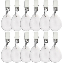 12 Piece Table Cloth Weights, Marble Stone Table Cloth Weights Indoor Outdoor, Teardrop Heavy Duty Table Cover Holder Hanger With Metal Clips For Pati