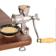 2025 New Manual Grain Grinder, Table Clip Design Grain Corn Grinder with Wooden Handle, Household Kitchen Tools Stainless Steel Coffee Grinder for Soy