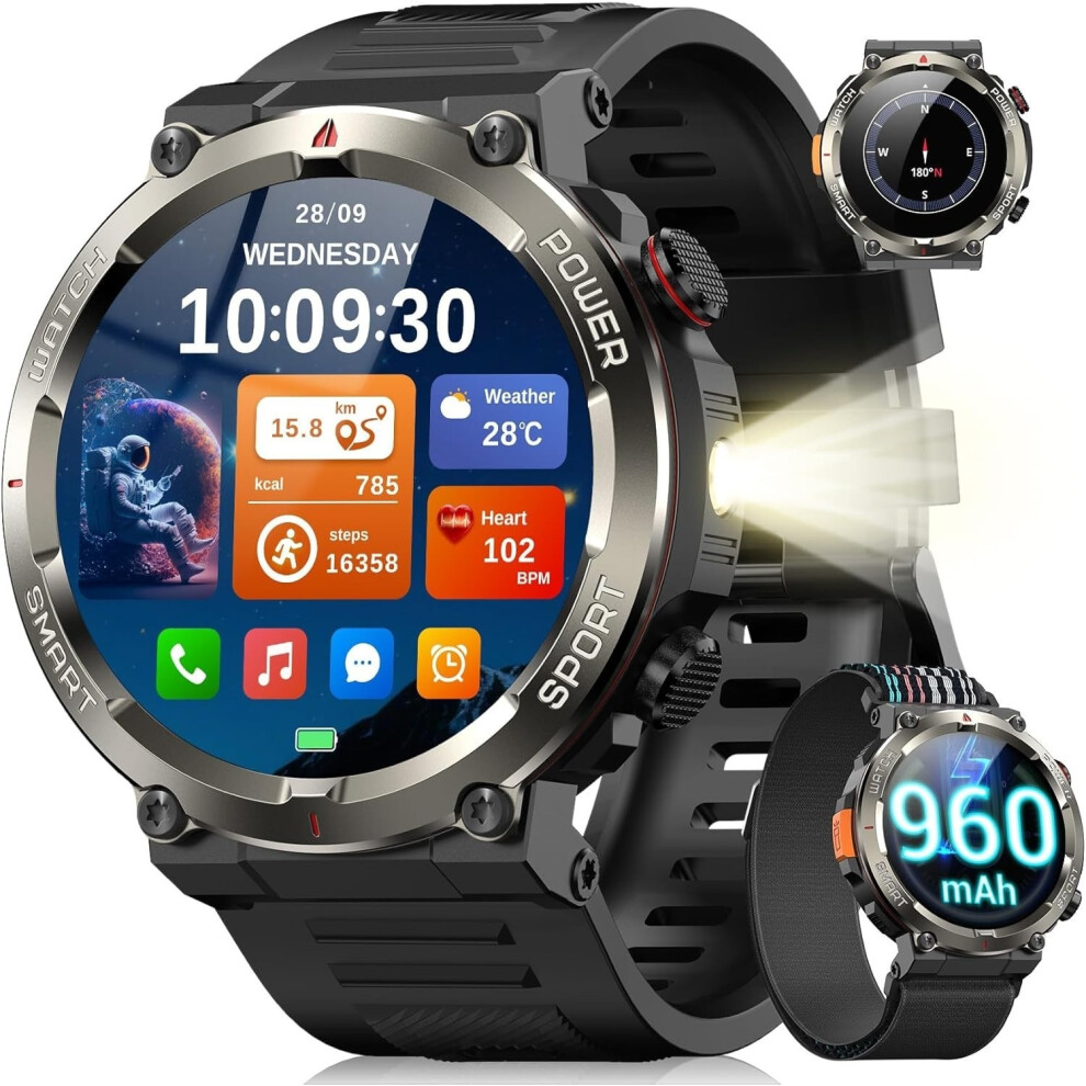 Blackview Military Smart Watch For Men (Answer/Make Calls) 1.45" Fitness Tracker