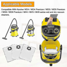 12 Pack Karcher WD4 WD5 WD6 Filter Bags Vacuum Cleaner Accessories