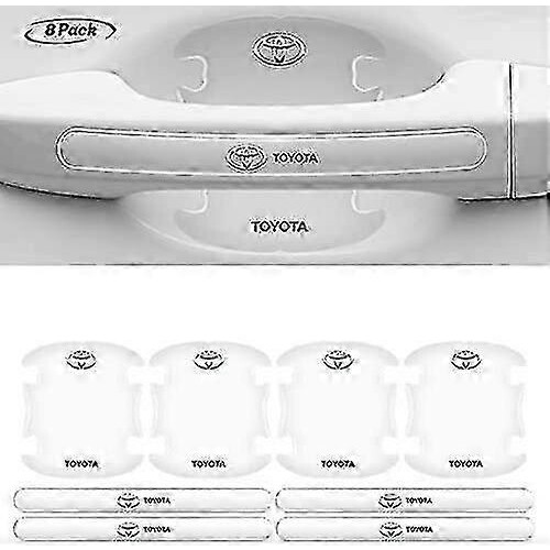 8pcs Transparent Car Door Handle Protective Films for Scratch Prevention