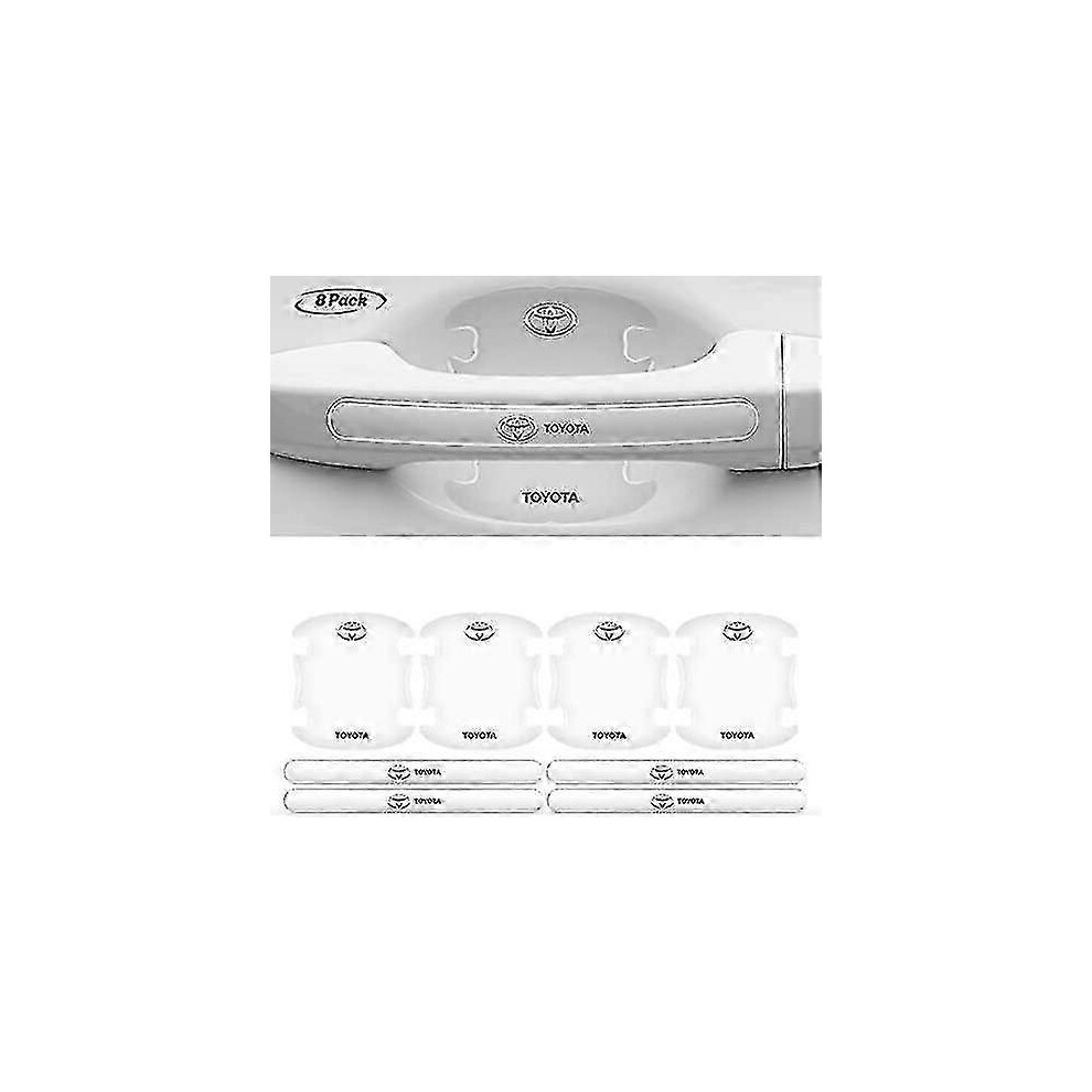 8Pcs Transparent Car Door Handle Protective Films For Scratch Prevention 7624176670886
