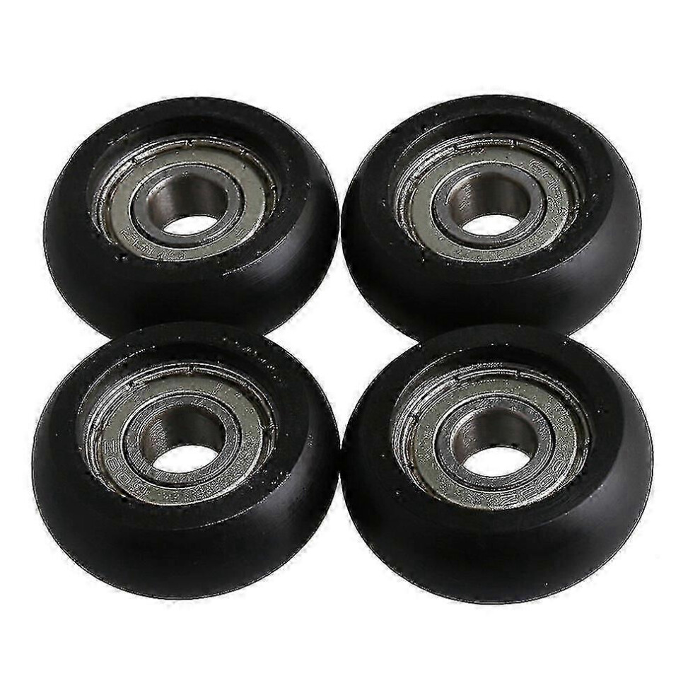 8X32x12mm 4 Sets Black Bearing Steel Guide Pulley Wheels With Ball Bearings 7624176670411