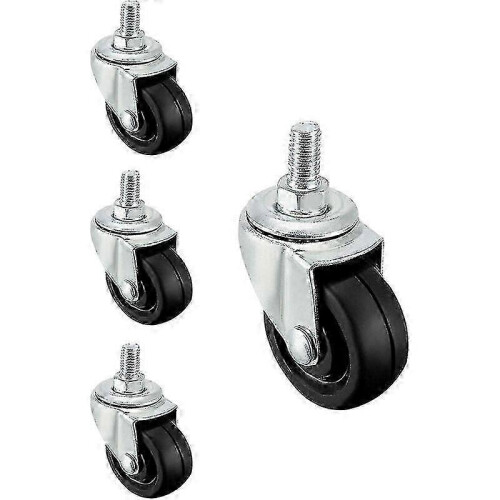 4 Rubber Wheels 40mm Diameter With M8 Threaded Rod For Assembly 2