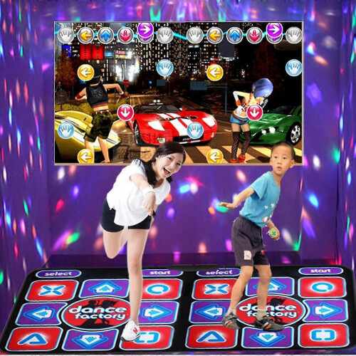 Dual User Dance Mat with 2 Remotes - Non-Slip Wired Gaming Mat 2