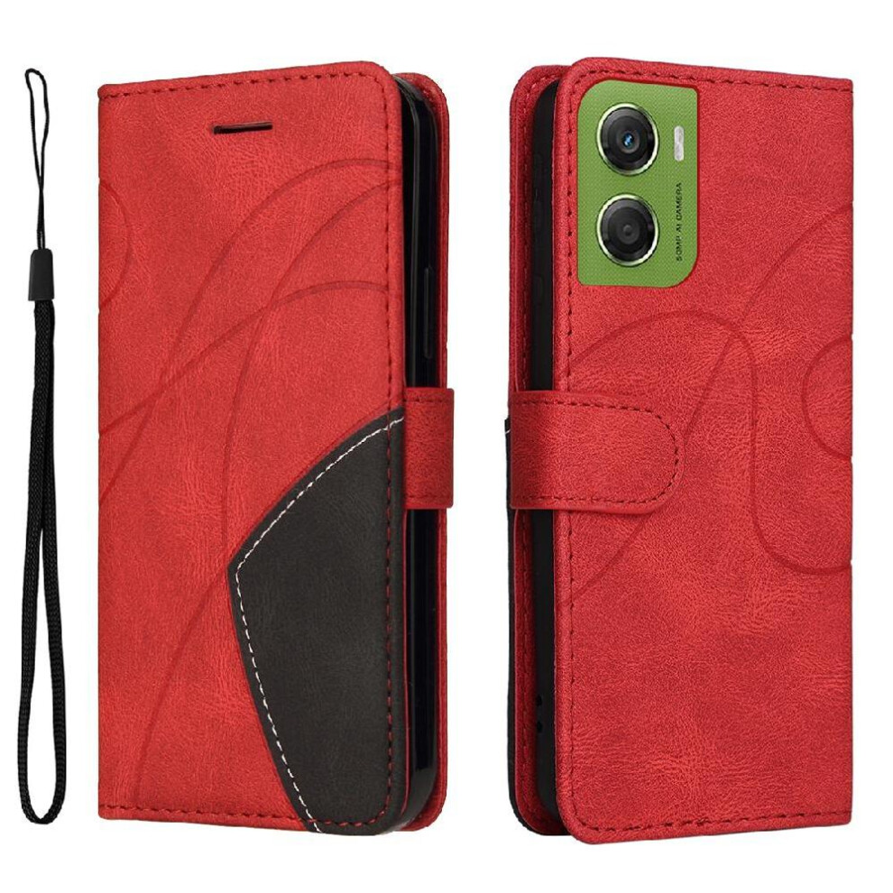 Flip Case For Motorola Moto G06 4G Stitching Color With Card Slot Stand Flip Folio Book Leather Wallet Kickstand Protective 764563375868