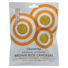 {AISLE M} Clearspring | Brown Rice Crackers Sesame | 1 x 40g
