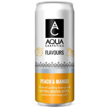 {Aisle O} AQUA Carpatica | Flavoured Sparkling Mineral Water Peach & Mango | 1 x 330ml