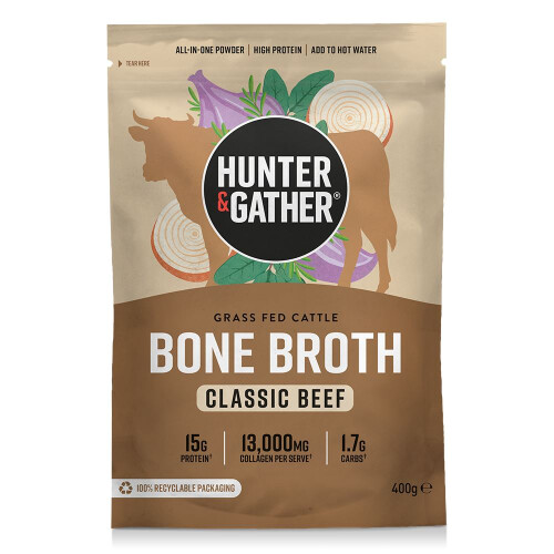 {Aisle E} Hunter and Gather | Bone Broth Classic Beef | 1 x 400g