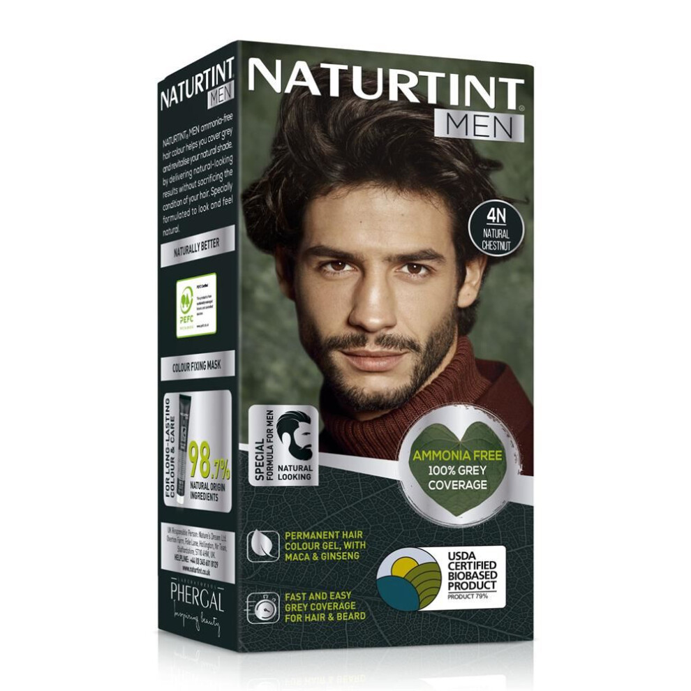 Naturtint Men's 4N Natural Chestnut Permanent Hair Colour Gel 170Ml - Image 3