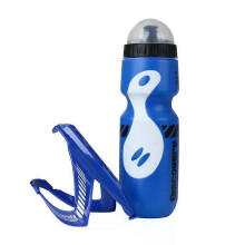 (02) 650ml Cycling Bottle With Holder Mountain Bike Carbon Fiber Textured V-shaped Bottle Set Outdoor  Water BottlesCycling Accessory