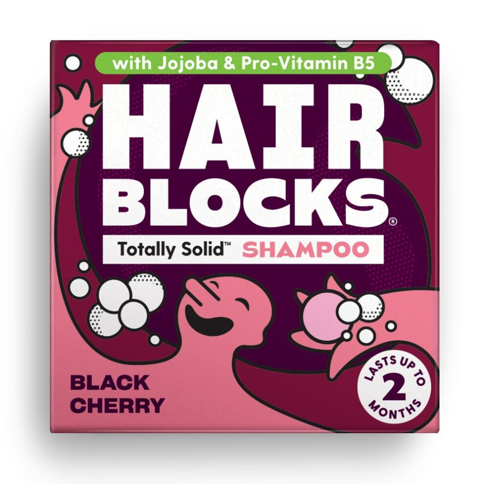 Shower Blocks Black {Aisle A} | Hair Blocks Solid Shampoo - Cherry - All Hair Types | 1 X 85G