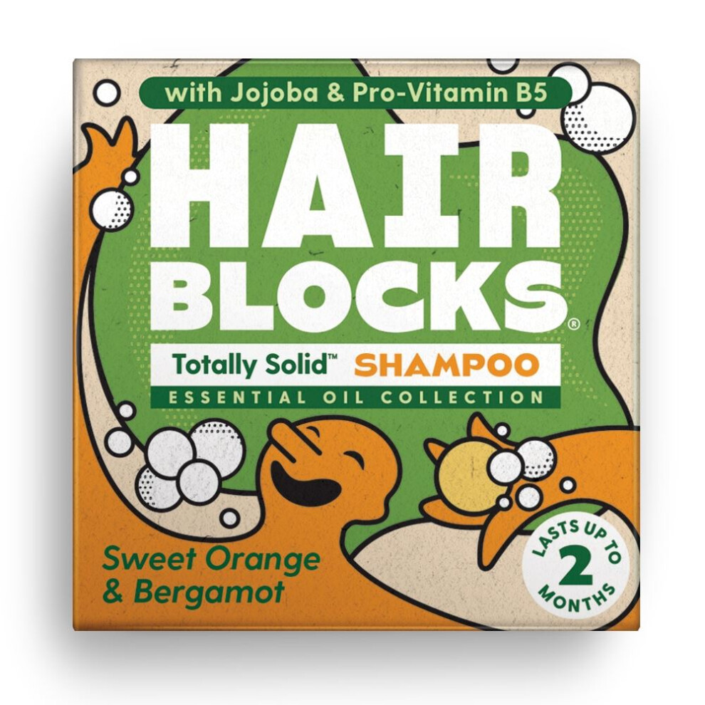 Shower Blocks Orange {Aisle A} | Hair Blocks Solid Shampoo - & Bergamot - All Hair Types | 1 X 85G