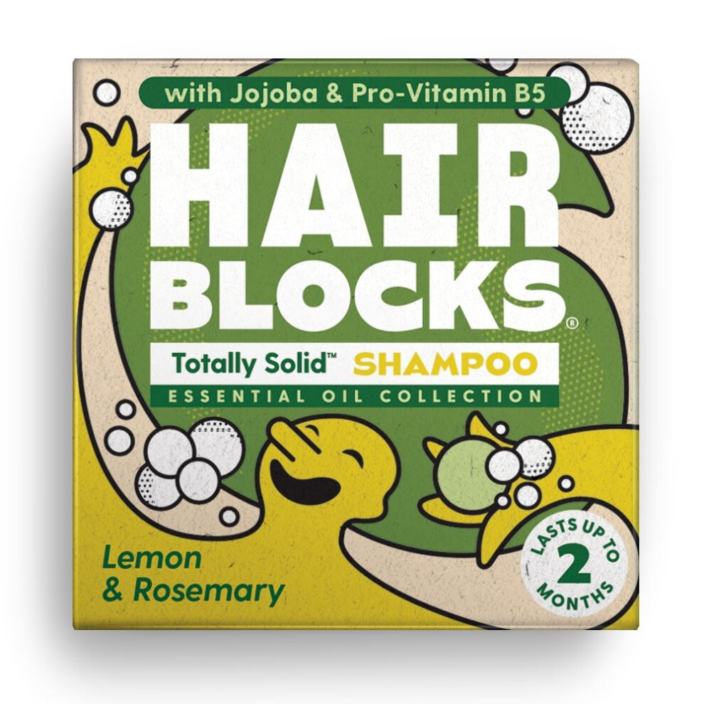 Shower Blocks {Aisle A} | Hair Blocks Solid Shampoo - Lemon & Rosemary - All Hair Types | 1 X 85G