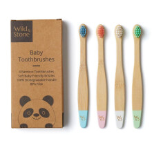 {Aisle A} Wild and Stone | Baby Bamboo Toothbrush - Extra Soft Bristles | 1 x 4unit