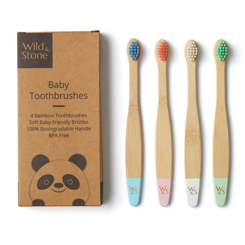 Wild And Stone {Aisle A} | Baby Bamboo Toothbrush - Extra Soft Bristles | 1 X 4Unit