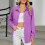 Women's long-sleeved collared blouse with textured-Sky Blue S 2