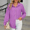 Women's long-sleeved collared blouse with textured-Sky Blue S 3