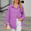 Women's long-sleeved collared blouse with textured-Sky Blue S 5