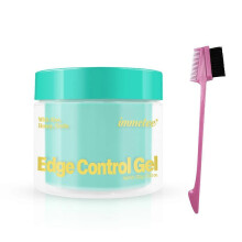 (Green) 1-5x Edge Control Gel with Brush, Hair Styling Gel Flyaway Hair Tamer, Edge Control Gel for Afro Hair 100g,3.52 oz