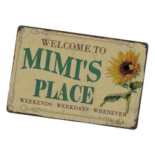 Decorative Metal Tin Sign Retro Themed Wall Art- sunflower.
