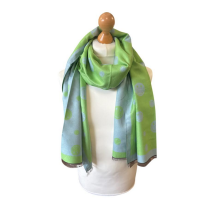 Green And Blue Smiley Face Design Super Soft Lightweight Scarf