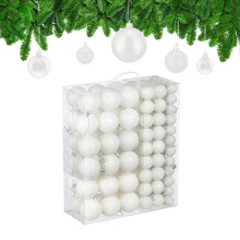 Christmas Tree Baubles Set, 138 Pcs - Matte, Shiny, Glitter
