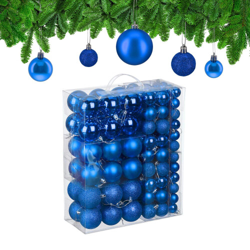Christbaumkugeln-Set, 138-teilig - Matt, Glänzend, Glitzer