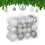 Christmas Tree Baubles Set, Silver & White, Various Finishes 1