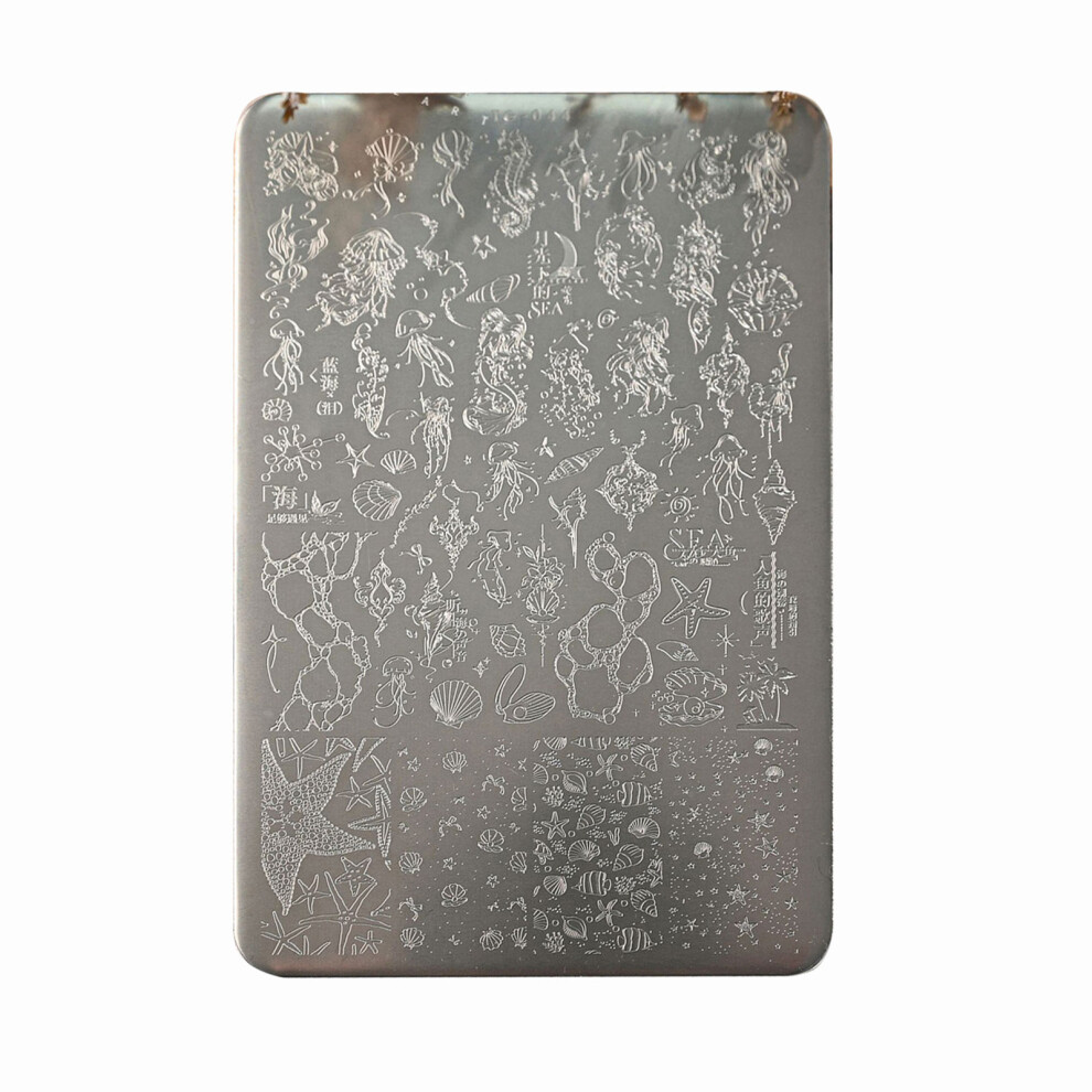 Ocean Themed Nail Art Stamping Plate Stainless Steel Texture for