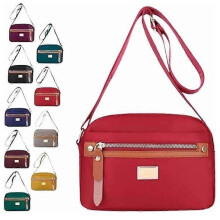(Black) 9 Colors Popularate Nylon Crossbody Bag,Waterproof Shoulder Bags with Multi Pockets