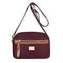 (Dark Red) 9 Colors Popularate Nylon Crossbody Bag,Waterproof Shoulder Bags with Multi Pockets