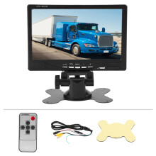 Monitor de mers înapoi pentru vehicule, LCD TFT de 7" cu iluminare de fundal LED, imagine de înaltă rezoluție, intrare AV dublă, rezistent la