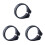 3Pièces Collier De Tube De Noir Avec Vis Renforcée Pour 1