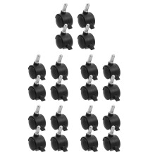20Pcs Black PU Heavy Duty Furniture Wheel Replacement with Brake