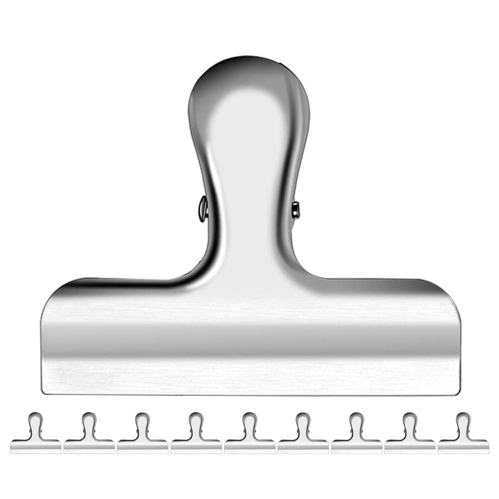 10Pcs Metal Bag Clips Silver Multiuse Food Seal And Office Paper Clamp 3751566615456