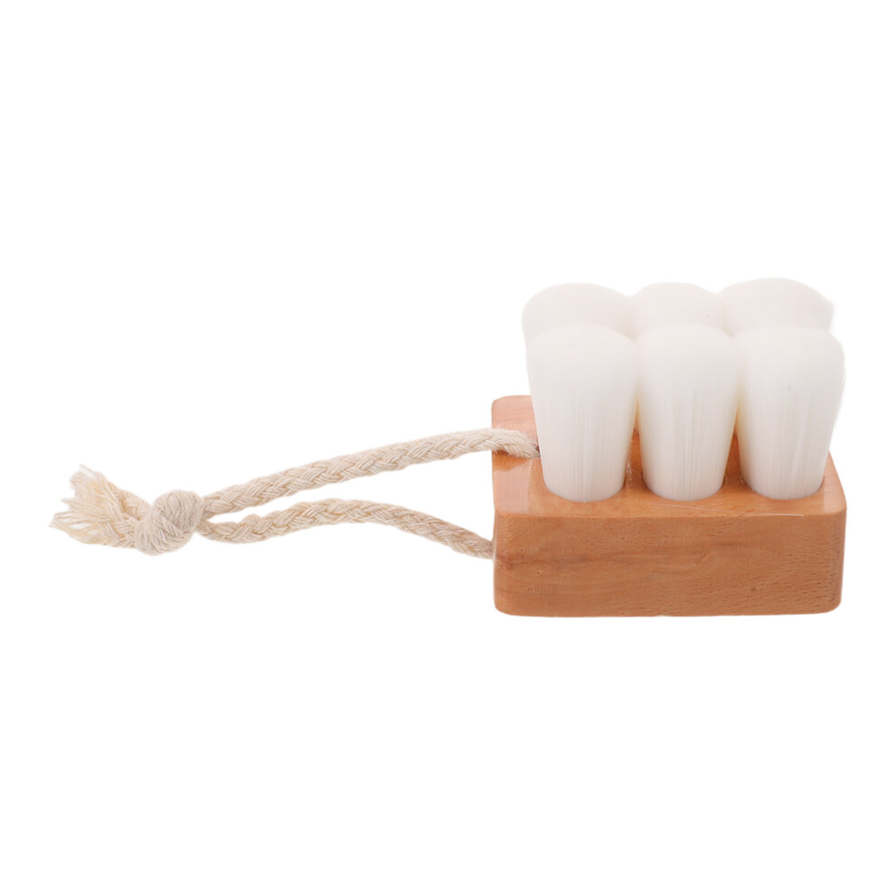 Ohphcall Khaki Soft Bristle Pore Cleansing Brush Beech Wood Face Cleanser