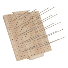 1Set Portable Wooden Crochet Pattern Blocking Board with Pins Brown