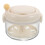 Plastic Retainer Container with Mirror and Layered Design Beige 1