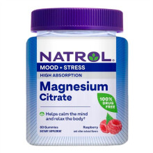 Natrol Magnesium Citrate Raspberry Gummies – 60 Count