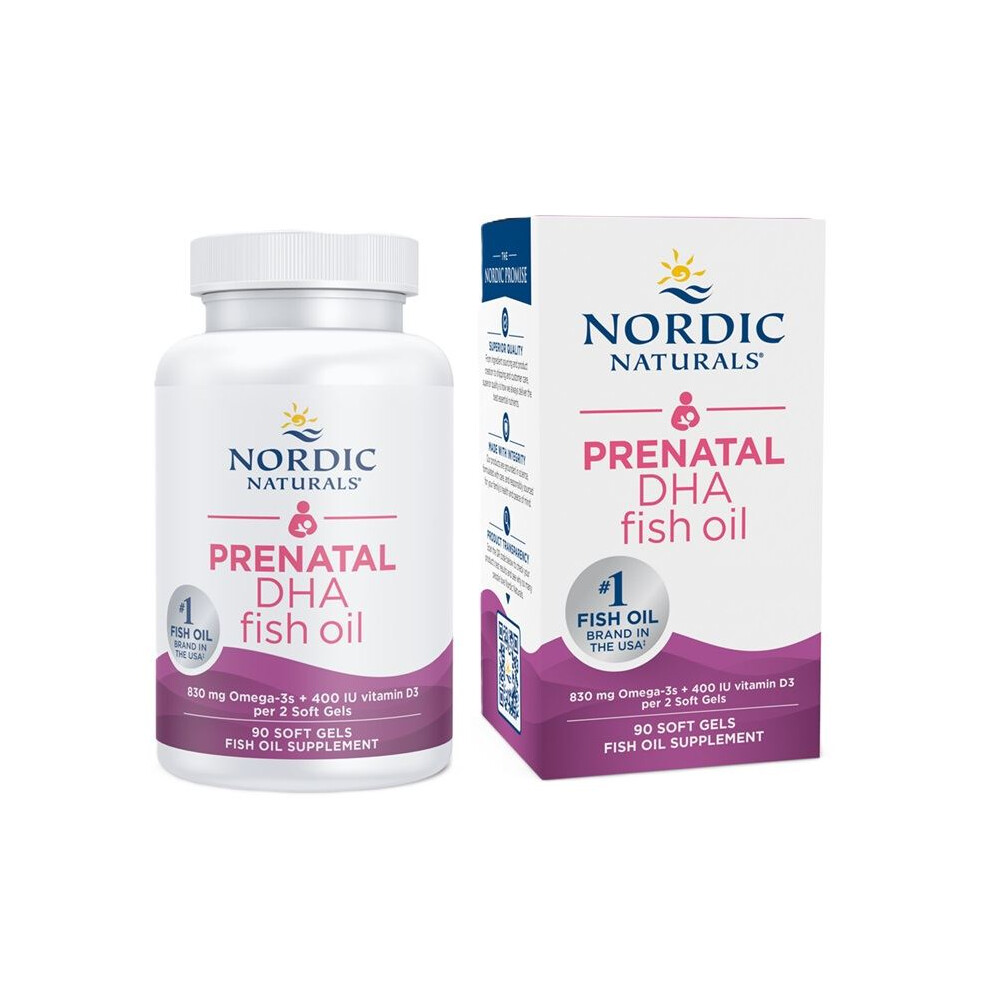 {Aisle K} Nordic Naturals | Prenatal DHA- 830mg Omega-3 + 400 IU D3 Unflavored | 1 x 90 softgels