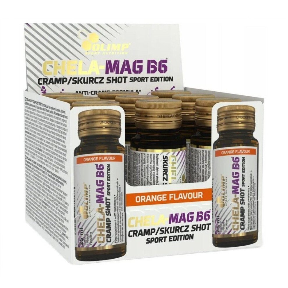 {Aisle K} Olimp Nutrition | Chela-Mag B6 Cramp Shot- Orange | 1 x 9 x 25 ml