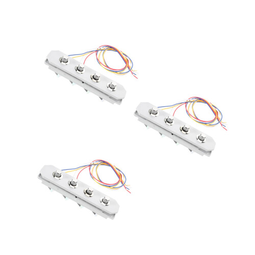 3Pièces Interrupteurs Cuisinière Argent 4Touches Plastic Métal 1