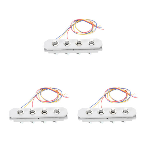 3Pièces Interrupteurs Cuisinière Argent 4Touches Plastic Métal 2